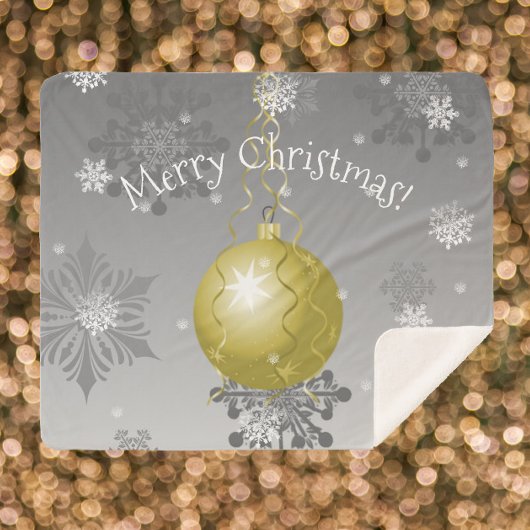 Gold Extravagante Weihnachtsschmuck Sherpa Blanket Sherpadecke