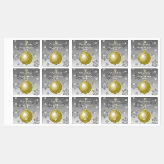 Gold Extravagante Weihnachtsschmuckmarke Etiketten (Blatt)