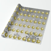 Gold Extravagante Weihnachtsschmuckpapier Geschenkpapier (Ungerollt)