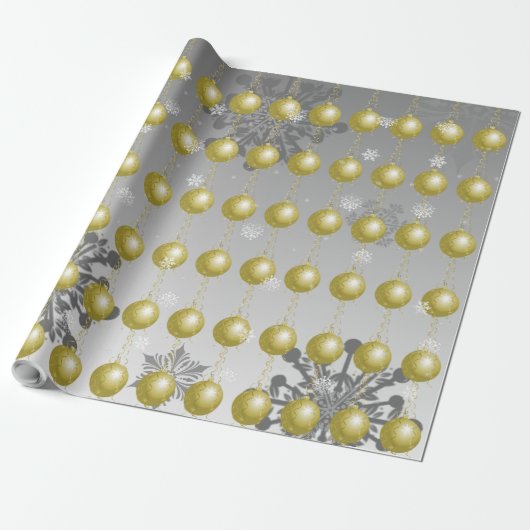 Gold Extravagante Weihnachtsschmuckpapier Geschenkpapier (Ungerollt)