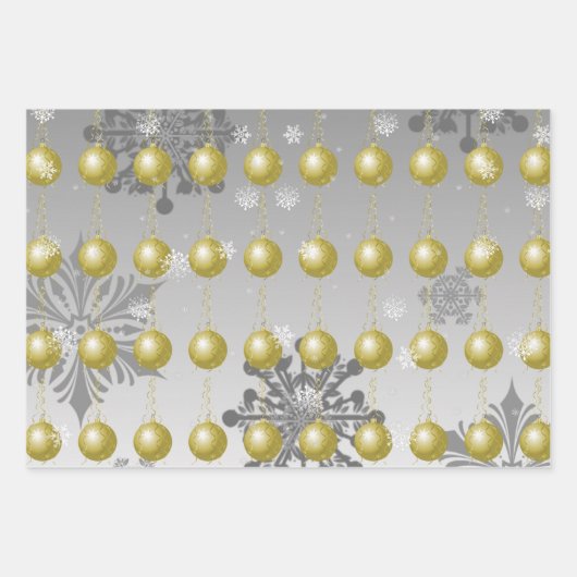 Gold Extravagante Weihnachtsschmuckpapier Geschenkpapier Set (Vorderseite 2)