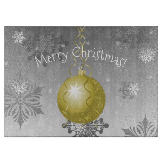 Gold Extravagante Weihnachtsschmuckplatine Schneidebrett (Vorderseite)