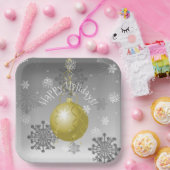 Gold Extravagante Weihnachtsschmuckplatte Pappteller (Party)