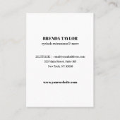 Gold Eyelash Extension Client Consulting Visitenkarte (Rückseite)