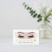 Gold Eyelash Makeup Artist Blush Pink Loyalität Treuekarte (Stehend Vorderseite)