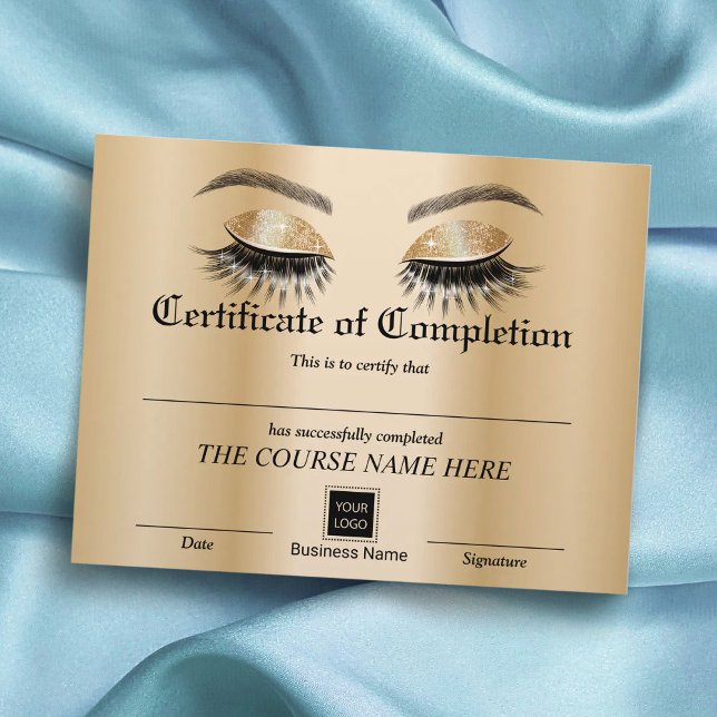 Gold Eyelash Salon Certificate of Completion Award (Von Creator hochgeladen)