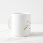 Gold Eyelashes Hello Beautiful Kaffeetasse (Vorderseite Links)