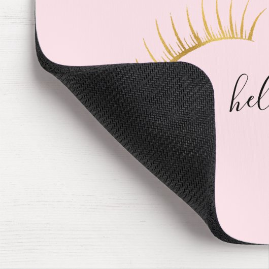 Gold Eyelashes Hello Beautiful Mousepad (Ecke)