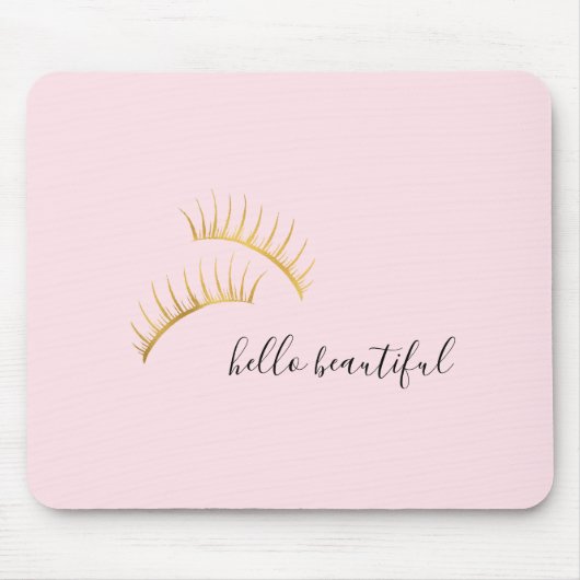 Gold Eyelashes Hello Beautiful Mousepad (Vorne)