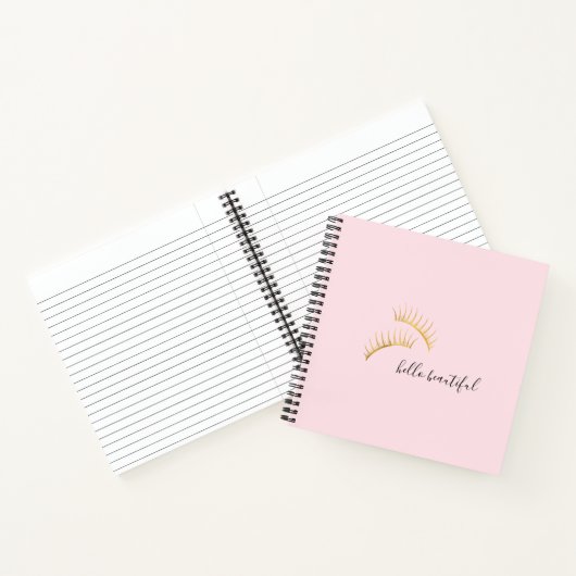 Gold Eyelashes Hello Beautiful Notizblock (Innenseite)