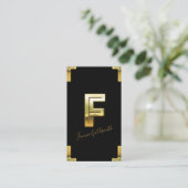 Gold F Business Card Visitenkarte (Stehend Vorderseite)