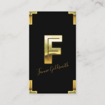 Gold F Business Card