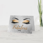 Gold Fabulous Glitzer Eyes Standard Geburtstag Karte (Vorderseite)