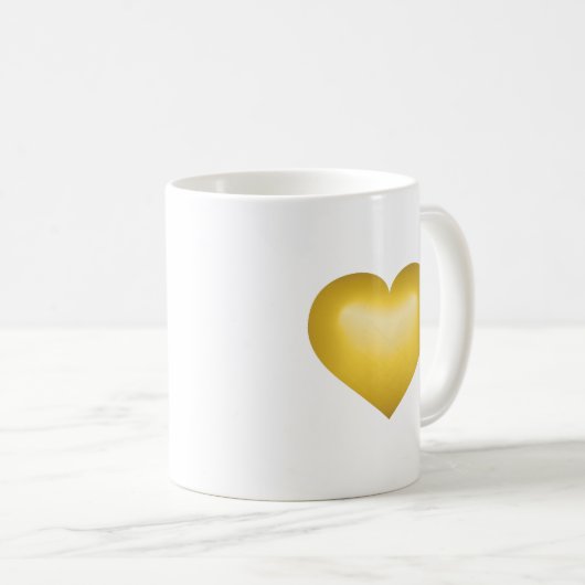 Gold Fade Heart Kaffeetasse (VorderseiteRechts)