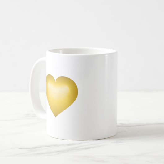 Gold Fade Heart Kaffeetasse (Vorderseite Links)
