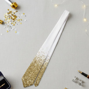 Gold Fading Wasserfall Ombre Glitzer Look Krawatte