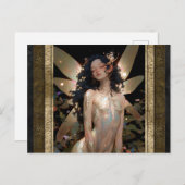 Gold Fail Girl Fantasy Kunst Postkarte (Vorne/Hinten)