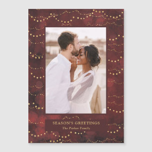 Gold Fairy Lights Elegante 1 Foto Magnetkarte