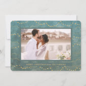 Gold Fairy Lights | Elegante Ein Foto Weihnachten (Vorderseite)