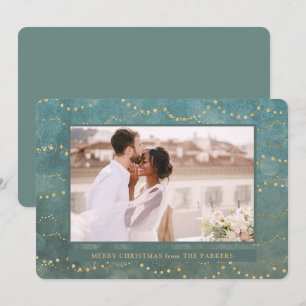 Gold Fairy Lights   Elegante Ein Foto Weihnachten