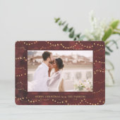 Gold Fairy Lights | Elegante Ein Foto Weihnachten (Stehend Vorderseite)