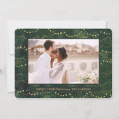 Gold Fairy Lights | Elegante Ein Foto Weihnachten (Vorderseite)