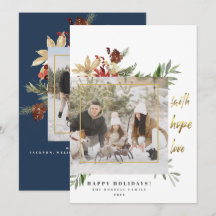 Gold Faith Hope Liebe Zwei Foto Blue Christmas