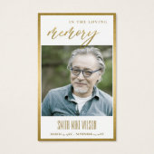 GOLD FALL BEILEID MEMORIAL FOTO DANK KARTE (Vorderseite)