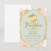 Gold Fall Pumpkin Baby Dusche Einladung (Vorne/Hinten)