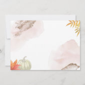 Gold Fall Pumpkin Es ist eine Girl Baby Dusche Einladung (Rückseite)