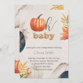 Gold Fall Pumpkin Oh Baby Shooter Einladung (Vorne/Hinten)