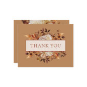 Gold Fall Terracotta Blätter Floral Vielen Dank Karte (Vorderseite/Rückseite Beispiel)