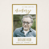GOLD FALL TREE SYMPATHY MEMORIAL FOTO PRAYER CARD (Vorderseite)