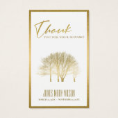 GOLD FALL TREE SYMPATHY MEMORIAL THANK YOU CARD (Vorderseite)