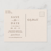 Gold Fall Wreath Wedding Foto Save the Date Ankündigungspostkarte (Rückseite)