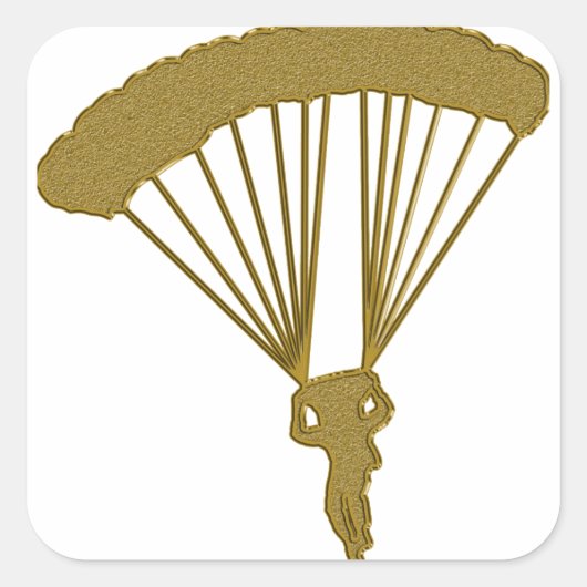 Gold Fallschirm Aufkleber (Vorderseite)