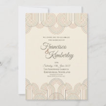 Gold-Fan-Art-Deco-Hochzeits-Einladung