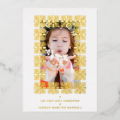 Gold Fancy Ornament Lace Effect Modern Photo Folieneinladung (Vorderseite)