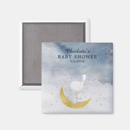 Gold Fang ein Star Bunny Elephant Baby Dusche Magnet (Vorderseite/Rückseite)