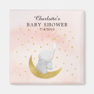 Gold Fang ein Star Bunny Elephant Girls Baby Dusch Magnet