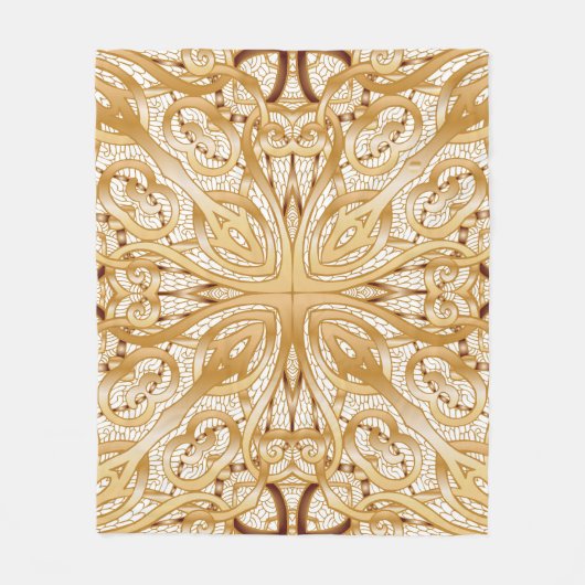 Gold Farbe, dekoratives nahtloses Muster. Fleecedecke (Vorderseite)