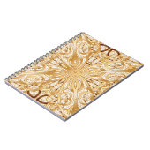 Gold Farbe, dekoratives nahtloses Muster. Notizblock (Linke Seite)