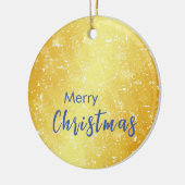 Gold Farbe Frohe Weihnachtsfamilienbotschaft Neues Keramik Ornament (Links)