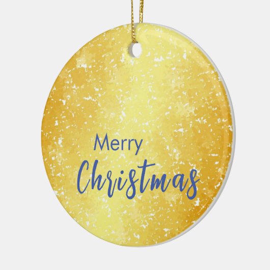 Gold Farbe Frohe Weihnachtsfamilienbotschaft Neues Keramik Ornament (Links)