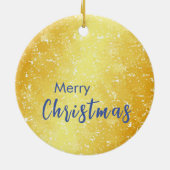 Gold Farbe Frohe Weihnachtsfamilienbotschaft Neues Keramik Ornament (Hinten)