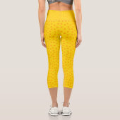 Gold Farbe mit orangefarbenem Circle Mark Capri Le Leggings (Rückseite)