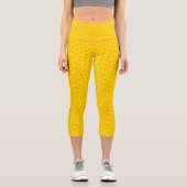 Gold Farbe mit orangefarbenem Circle Mark Capri Le Leggings (Vorderseite)