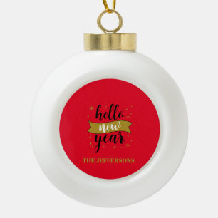 Gold Farbe Rot Frohes neues Jahr Frohe Weihnachten Keramik Kugel-Ornament