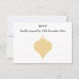 Gold Farbe Weihnachtsbaumdesign. RSVP Karte
