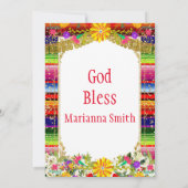 Gold farbige mexikanische Blumenfiesta Einladung (Rückseite)